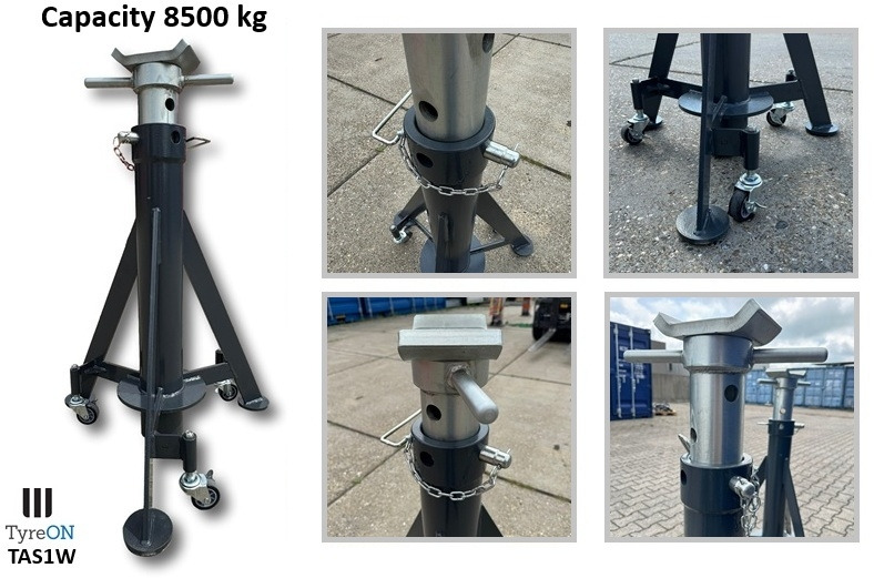Equipamento de armazém TAS1W8.5T  axle support 900-1500 mm mobile - 3 suspended castors wheels - Integrated coil spring: foto 6
