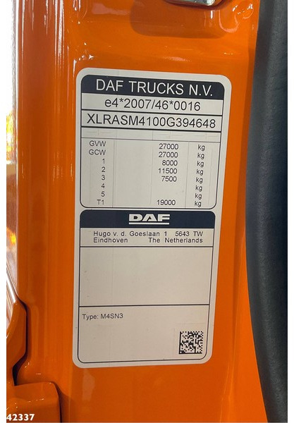 Caminhão de lixo DAF FAN CF 340 Hiab 23 Tonmeter laadkraan: foto 9