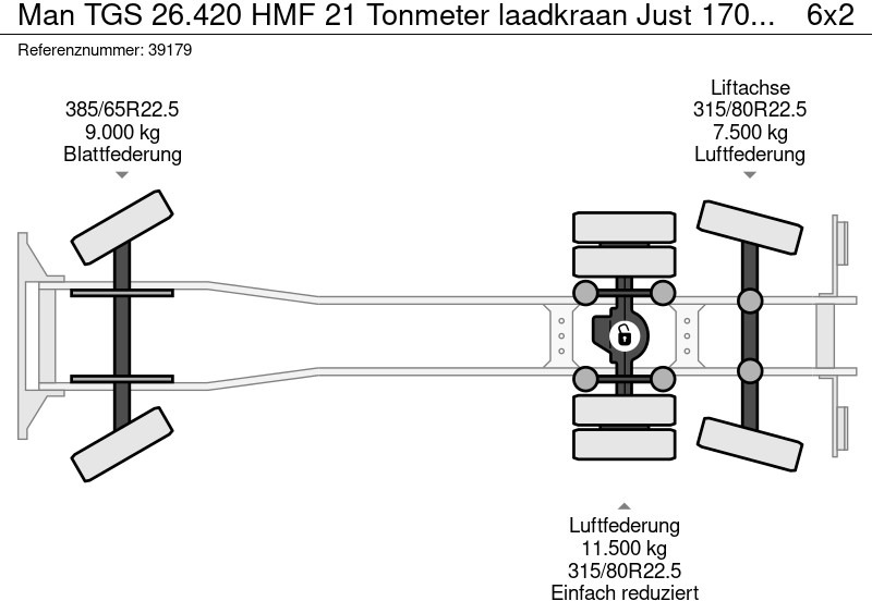 Caminhão polibenne, Caminhão grua MAN TGS 26.420 HMF 21 Tonmeter laadkraan Just 170.296 km!: foto 18