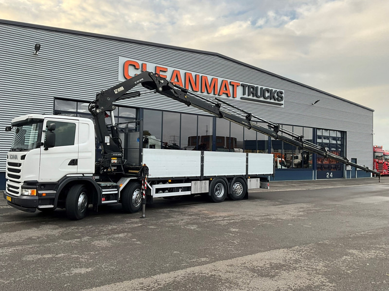 Scania G 450 8x2 Euro 6 Hiab 32 Tonmeter laadkraan Just 114.221 km! - Caminhão grua: foto 1 Scania G 450 8x2 Euro 6 Hiab 32 Tonmeter laadkraan Just 114.221 km! - Caminhão grua: foto 1