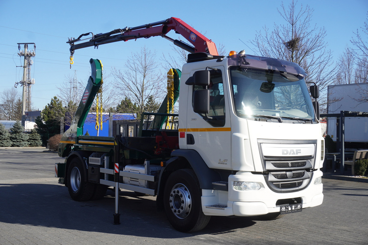 Caminhão multibenne, Caminhão grua DAF LF 18.310 E6 / Skip loader Fornal NKR 130V / HDS HMF 735 K2 / Manual gearbox: foto 10