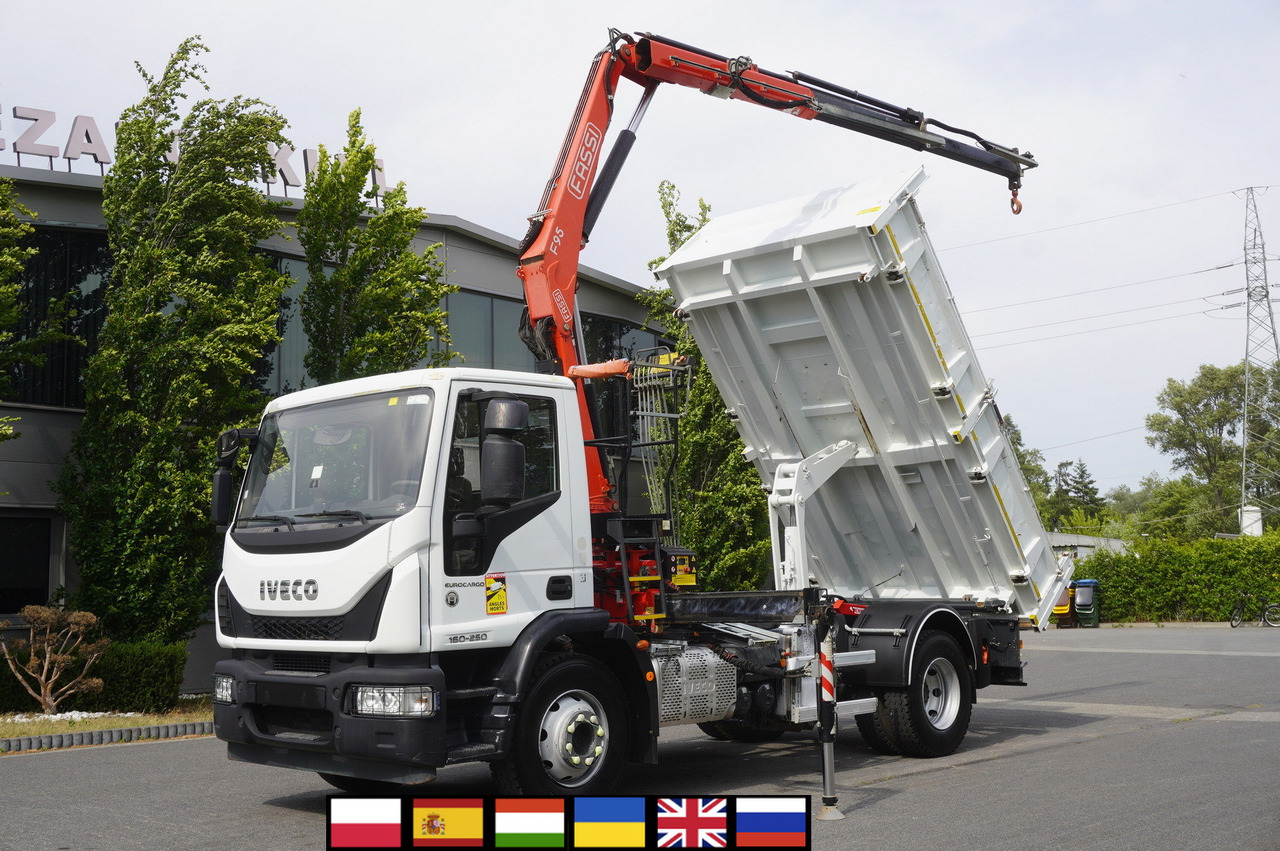 IVECO Eurocargo 160-250 / Fassi F95 crane / 120 tho. km / 3-sided tipper - Caminhão grua: foto 1 IVECO Eurocargo 160-250 / Fassi F95 crane / 120 tho. km / 3-sided tipper - Caminhão grua: foto 1