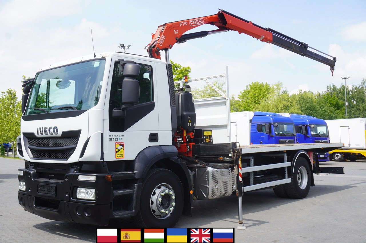 IVECO STRALIS 310 E6 / FASSI F110B / 630 MTH! / 4 t lift cap. / 19 t - Camião de caixa aberta/ Plataforma, Caminhão grua: foto 1 IVECO STRALIS 310 E6 / FASSI F110B / 630 MTH! / 4 t lift cap. / 19 t - Camião de caixa aberta/ Plataforma, Caminhão grua: foto 1