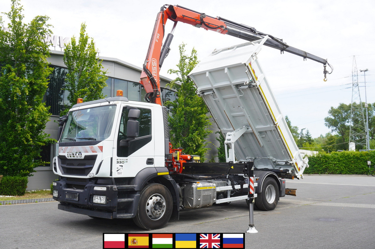 IVECO STRALIS 330 E6 / FASSI 195A 8.5 T / 3-side tipper - Caminhão basculante, Caminhão grua: foto 1 IVECO STRALIS 330 E6 / FASSI 195A 8.5 T / 3-side tipper - Caminhão basculante, Caminhão grua: foto 1