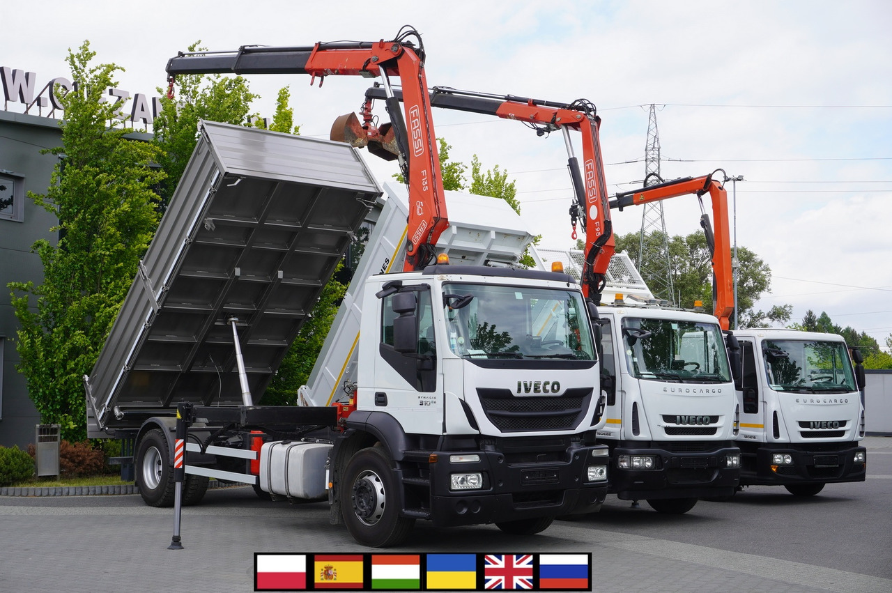 IVECO Stralis 310 E6 / NEW 3-sided tipper / Fassi F135 crane with remote control - Camião de caixa aberta/ Plataforma, Caminhão grua: foto 1 IVECO Stralis 310 E6 / NEW 3-sided tipper / Fassi F135 crane with remote control - Camião de caixa aberta/ Plataforma, Caminhão grua: foto 1