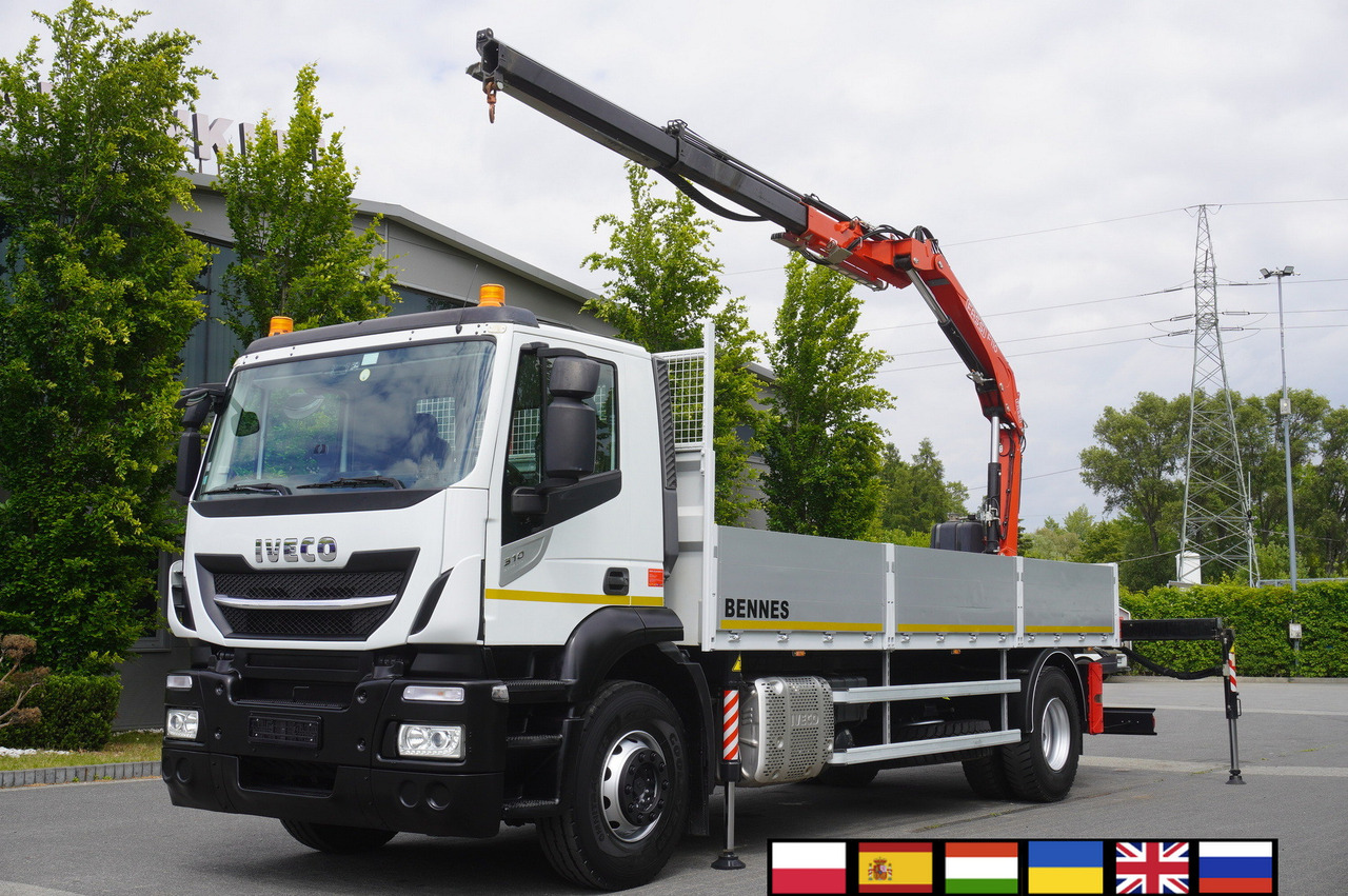 Iveco Stralis 310 / 34 tho km !!! / FASSI 4 Tons 400 MTH! / Flatbed - Camião de caixa aberta/ Plataforma, Caminhão grua: foto 1 Iveco Stralis 310 / 34 tho km !!! / FASSI 4 Tons 400 MTH! / Flatbed - Camião de caixa aberta/ Plataforma, Caminhão grua: foto 1