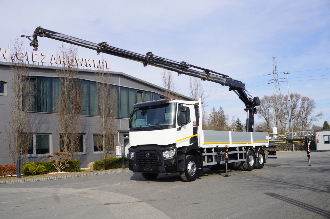 RENAULT C430 / HIAB 244 EP-5 HIDUO crane 8400 kg 15 m / Platform with stanchions - Caminhão grua: foto 1 RENAULT C430 / HIAB 244 EP-5 HIDUO crane 8400 kg 15 m / Platform with stanchions - Caminhão grua: foto 1