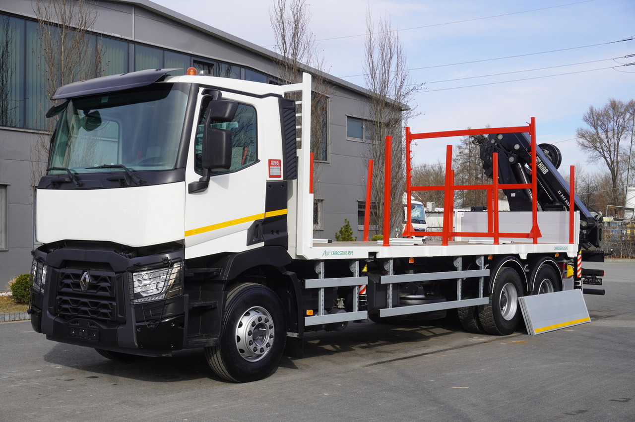 RENAULT C430 / HIAB 244 EP-5 HIDUO crane 8400 kg 15 m / Platform with stanchions - Caminhão grua: foto 4 RENAULT C430 / HIAB 244 EP-5 HIDUO crane 8400 kg 15 m / Platform with stanchions - Caminhão grua: foto 4