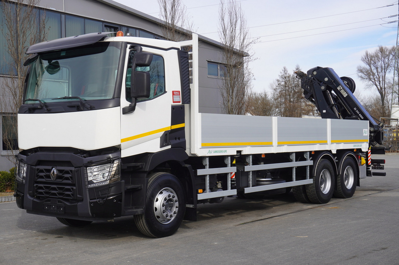 RENAULT C430 / HIAB 244 EP-5 HIDUO crane 8400 kg 15 m / Platform with stanchions - Caminhão grua: foto 3 RENAULT C430 / HIAB 244 EP-5 HIDUO crane 8400 kg 15 m / Platform with stanchions - Caminhão grua: foto 3