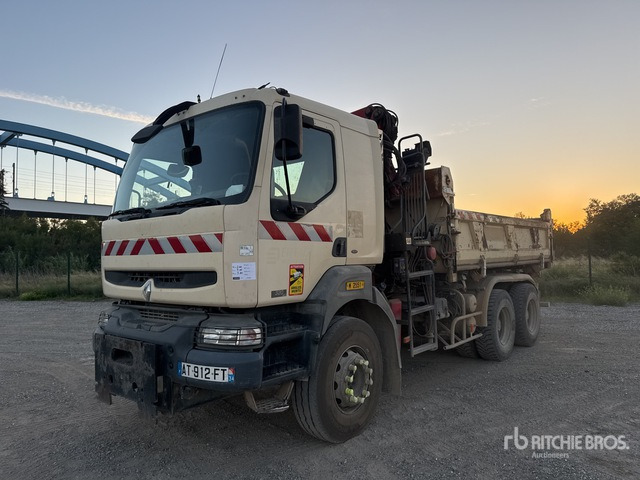 2006 Renault Kerax 2006 HMF on 6x4 Camion Bi-Benne ... Dump Truck with Crane - Caminhão basculante, Caminhão grua: foto 1 2006 Renault Kerax 2006 HMF on 6x4 Camion Bi-Benne ... Dump Truck with Crane - Caminhão basculante, Caminhão grua: foto 1
