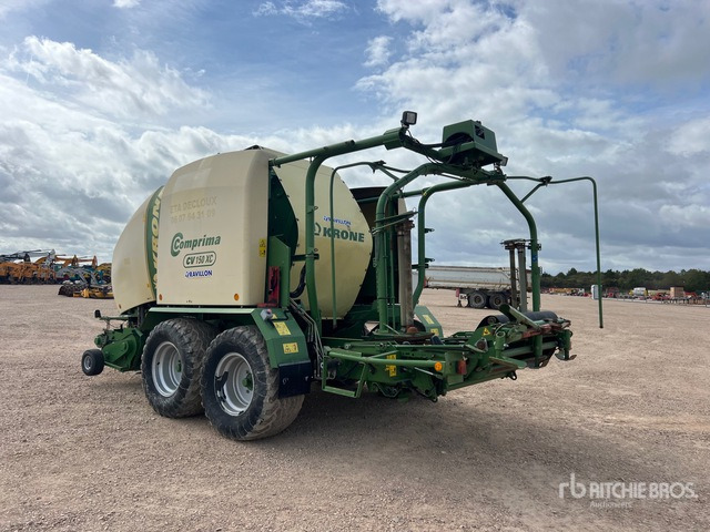 2012 Krone Comprima CV150XC Presse Enrubanneuse 2 Essieux T/A Round Baler - Enfardadeira de fardos redondos: foto 4 2012 Krone Comprima CV150XC Presse Enrubanneuse 2 Essieux T/A Round Baler - Enfardadeira de fardos redondos: foto 4
