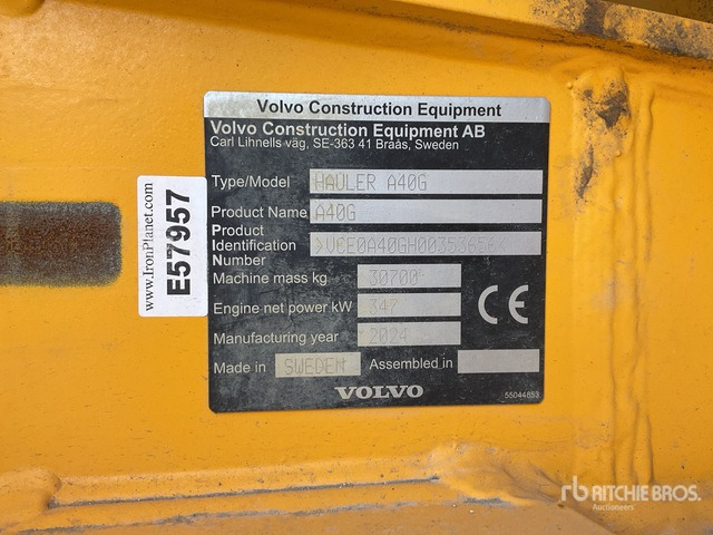 2024 Volvo A40G Articulated Dump Truck - Caminhão articulado: foto 1 2024 Volvo A40G Articulated Dump Truck - Caminhão articulado: foto 1