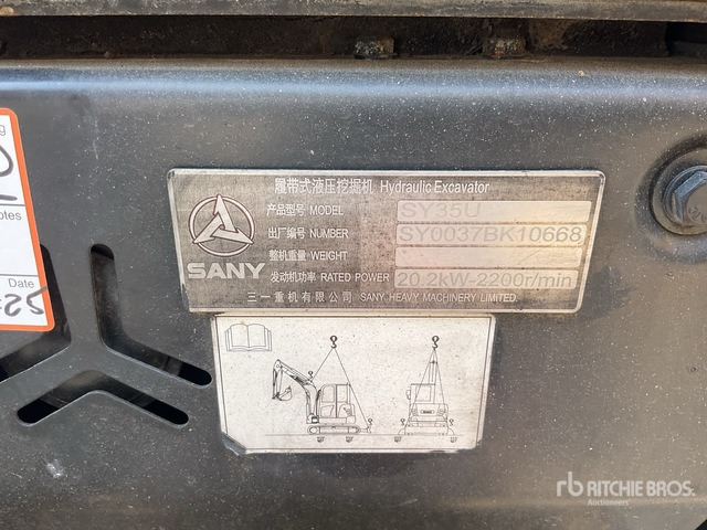 2020 Sany SY35U Mini Excavator: <6.6t - Mini escavadeira: foto 5 2020 Sany SY35U Mini Excavator: <6.6t - Mini escavadeira: foto 5