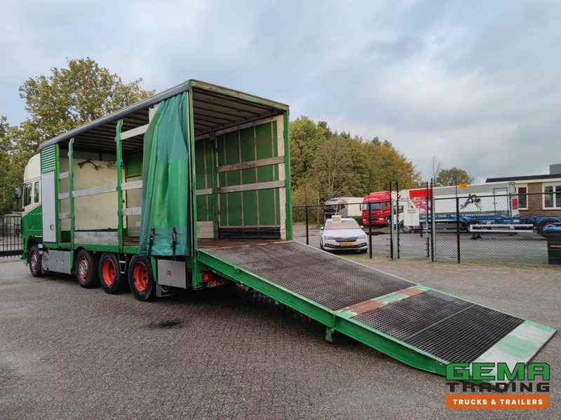 DAF FAK XF95.430 8x2 SuperSpaceCab Euro3 - CurtainSider 7.31m + Ramp 16T - MachineTransporter - 6 Persons (V558) - Caminhão transporte de veículos: foto 2 DAF FAK XF95.430 8x2 SuperSpaceCab Euro3 - CurtainSider 7.31m + Ramp 16T - MachineTransporter - 6 Persons (V558) - Caminhão transporte de veículos: foto 2