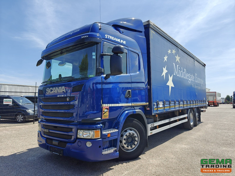 Scania G410 6x2/4 Streamline Euro6 - Retarder - Schuifzeilenbak 8.2M + Laadklep 1500kg - Smart Tacho V2 - Caminhão com lona: foto 1 Scania G410 6x2/4 Streamline Euro6 - Retarder - Schuifzeilenbak 8.2M + Laadklep 1500kg - Smart Tacho V2 - Caminhão com lona: foto 1
