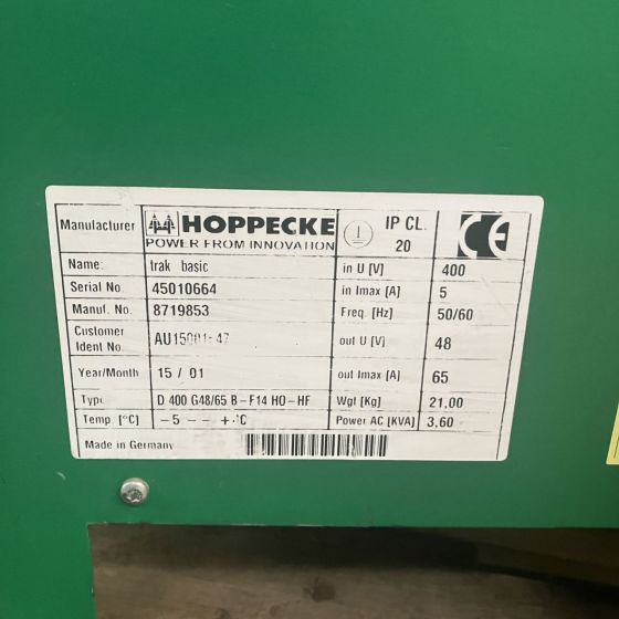 Sistema elétrico de Equipamento de movimentação Hoppecke D400 G48/65- B-F14 HO-HF Trak Air (2): foto 7