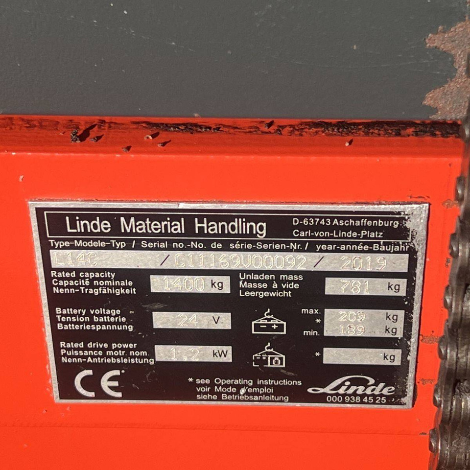 Stacker Linde L14C (1169): foto 14