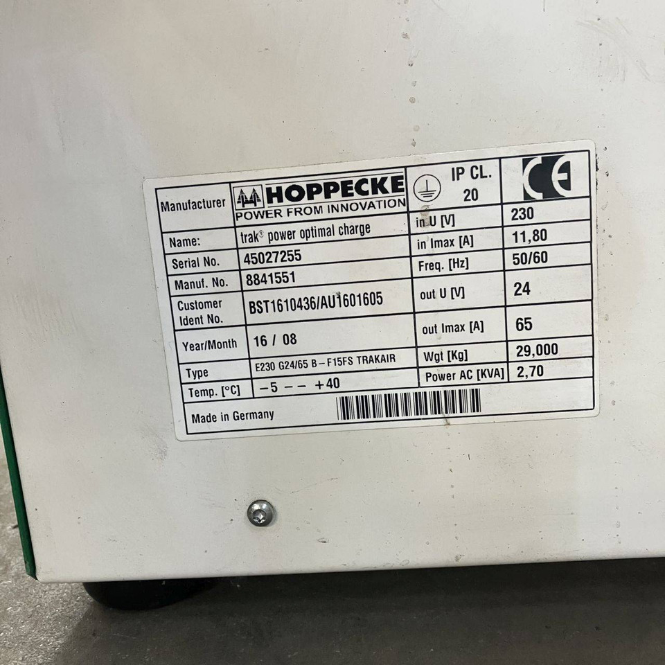 Hoppecke E230 G24/65 B-F15FS Trak power Optimal Charge (4) - Peça de reposição de Equipamento de movimentação: foto 5 Hoppecke E230 G24/65 B-F15FS Trak power Optimal Charge (4) - Peça de reposição de Equipamento de movimentação: foto 5