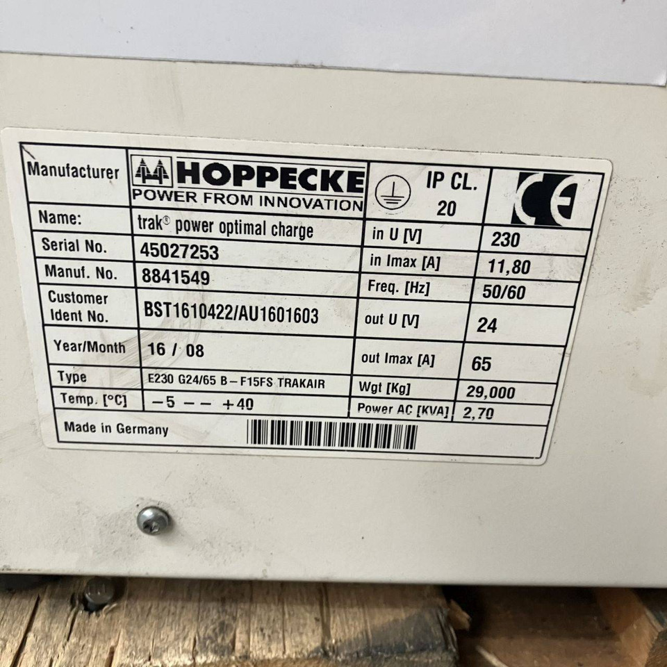 Hoppecke E230 G24/65 B-F15FS Trak power Optimal Charge - Peça de reposição de Equipamento de movimentação: foto 5 Hoppecke E230 G24/65 B-F15FS Trak power Optimal Charge - Peça de reposição de Equipamento de movimentação: foto 5