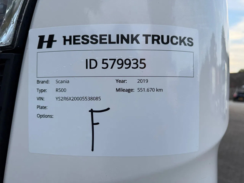 Caminhão com lona Scania R500 NGS 6X2 Retarder Stuuras 551.670KM! Schuifzeilen Combi Hefdak: foto 16