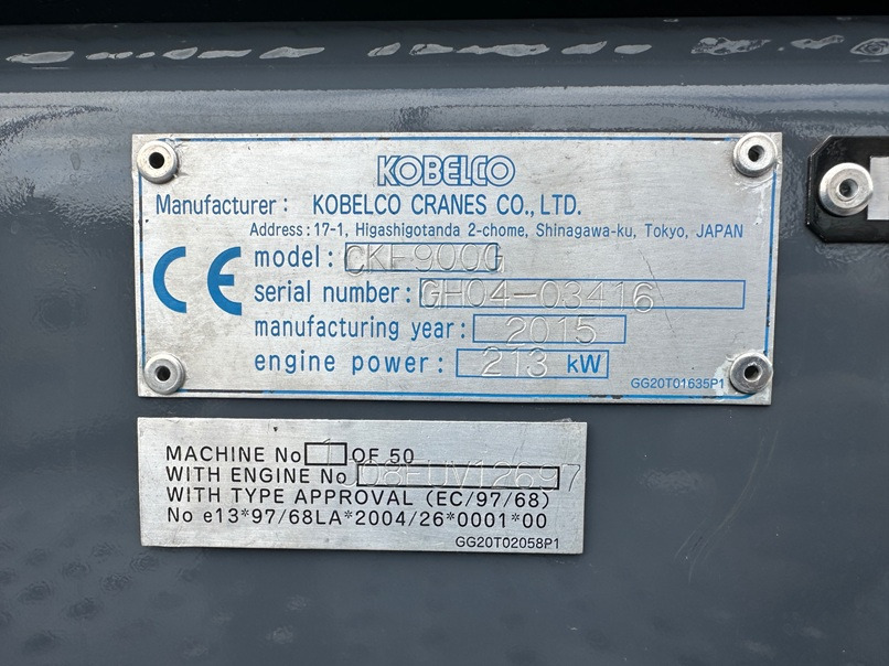 KOBELCO CKE900G-2 - 100 Ton Crawler Crane - Excellent Condition - Guindaste sobre esteiras: foto 5 KOBELCO CKE900G-2 - 100 Ton Crawler Crane - Excellent Condition - Guindaste sobre esteiras: foto 5