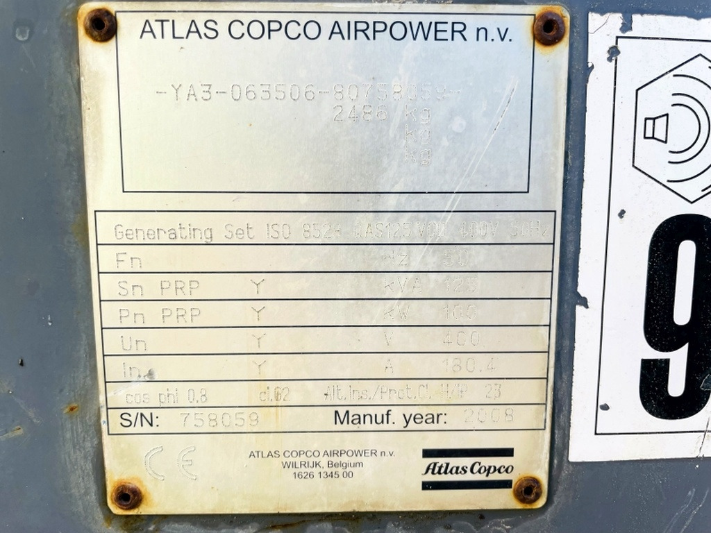 Atlas Copco QAS125 (3945) - Gerador elétrico: foto 3 Atlas Copco QAS125 (3945) - Gerador elétrico: foto 3