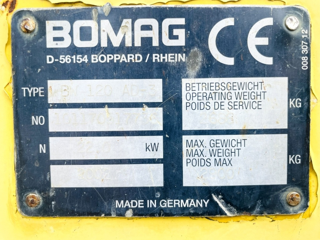 Bomag BW120 AD-3 (4046) - Compactador de asfalto: foto 3 Bomag BW120 AD-3 (4046) - Compactador de asfalto: foto 3