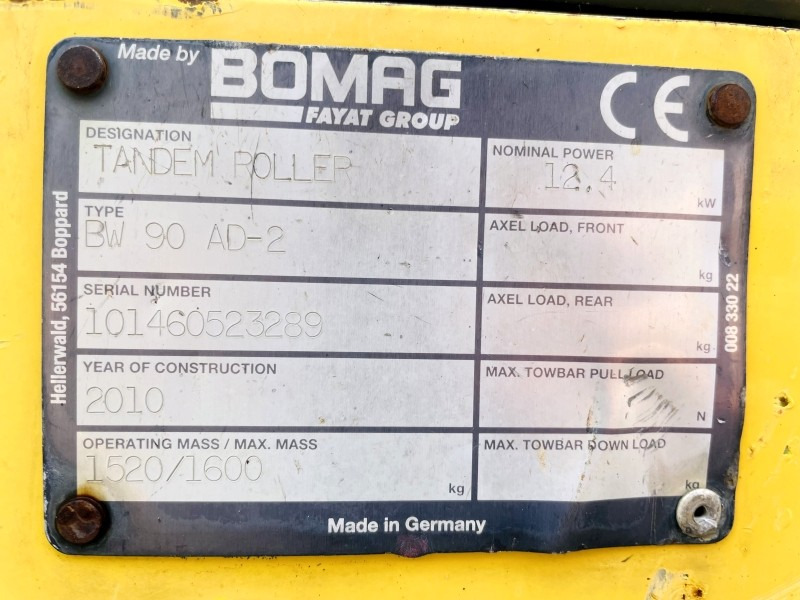 Bomag BW90 AD-2 (3801) - Compactador de asfalto: foto 3 Bomag BW90 AD-2 (3801) - Compactador de asfalto: foto 3
