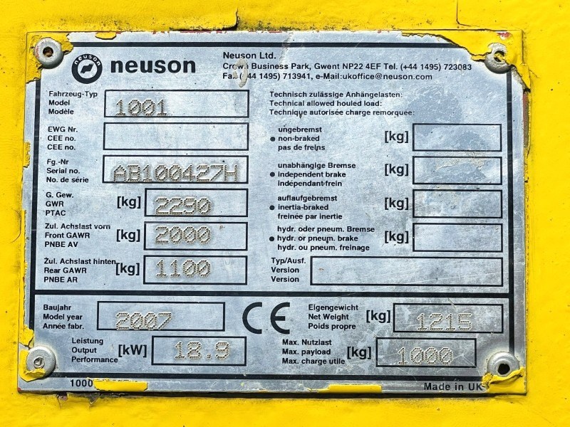 Neuson 1001 (3631) - Tombador: foto 3 Neuson 1001 (3631) - Tombador: foto 3