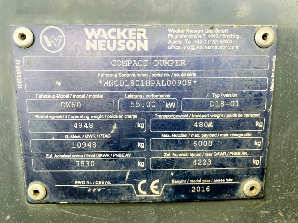 Neuson DW60 (3912) - Tombador: foto 3 Neuson DW60 (3912) - Tombador: foto 3