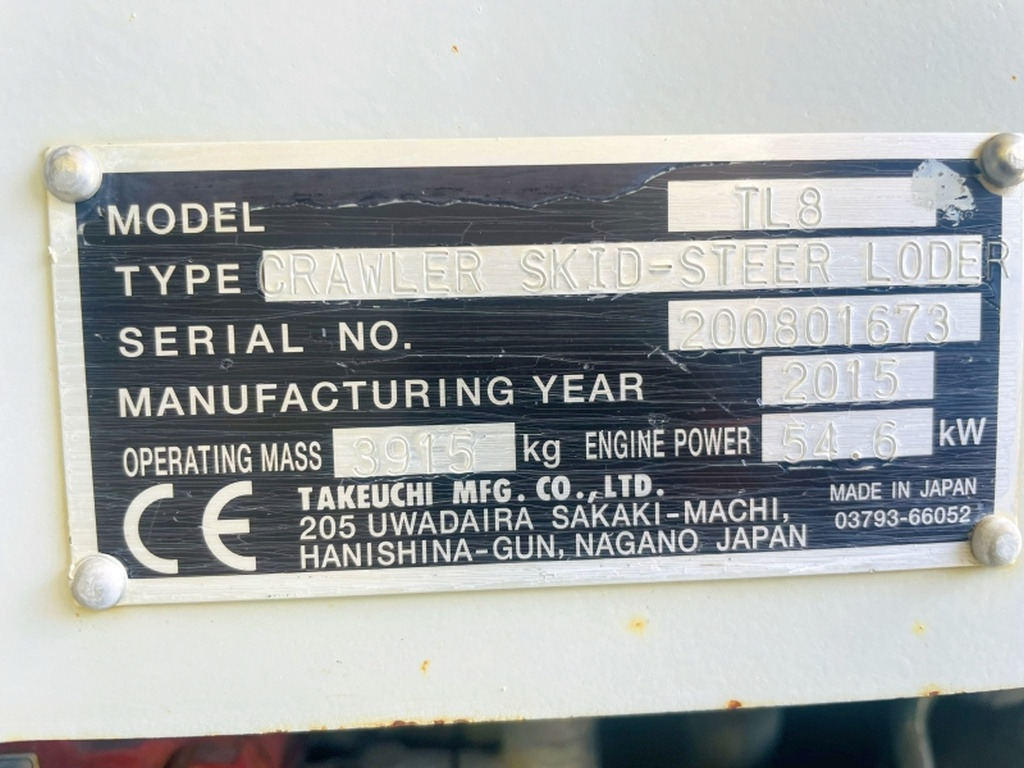 Takeuchi TL8 (4031) - Mini carregadeira: foto 3 Takeuchi TL8 (4031) - Mini carregadeira: foto 3