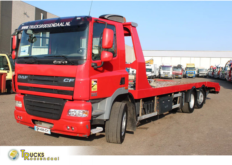 DAF CF 85.410 + EURO 5 + EXTENDABLE PLATFORM HYDROLIC + 6X2 + 3X IN STOCK / WINCH - Caminhão transporte de veículos: foto 1 DAF CF 85.410 + EURO 5 + EXTENDABLE PLATFORM HYDROLIC + 6X2 + 3X IN STOCK / WINCH - Caminhão transporte de veículos: foto 1