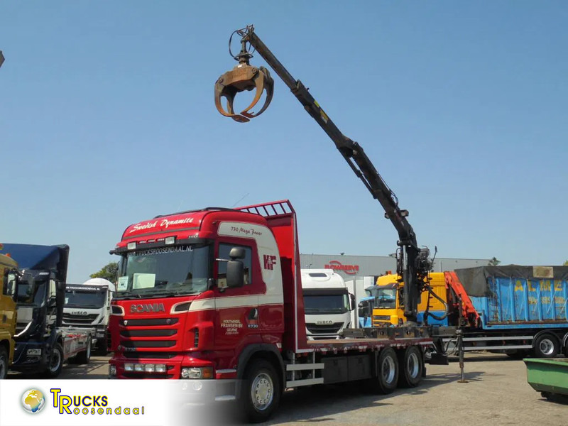 Scania R730 V8 + Euro 5 + Loglift 115Z + 6X4 - Camião de caixa aberta/ Plataforma: foto 1 Scania R730 V8 + Euro 5 + Loglift 115Z + 6X4 - Camião de caixa aberta/ Plataforma: foto 1