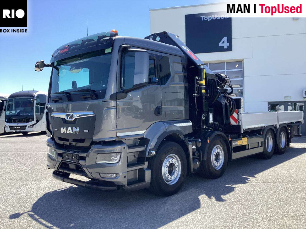MAN TGS 35.510 8x4 BL CH HIAB X-HiPro 858 E 8 - Camião de caixa aberta/ Plataforma, Caminhão grua: foto 1 MAN TGS 35.510 8x4 BL CH HIAB X-HiPro 858 E 8 - Camião de caixa aberta/ Plataforma, Caminhão grua: foto 1
