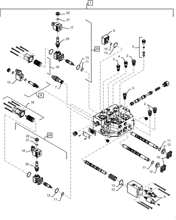 Case 47647500 - Válvula hidráulica de Máquina de construção: foto 2 Case 47647500 - Válvula hidráulica de Máquina de construção: foto 2