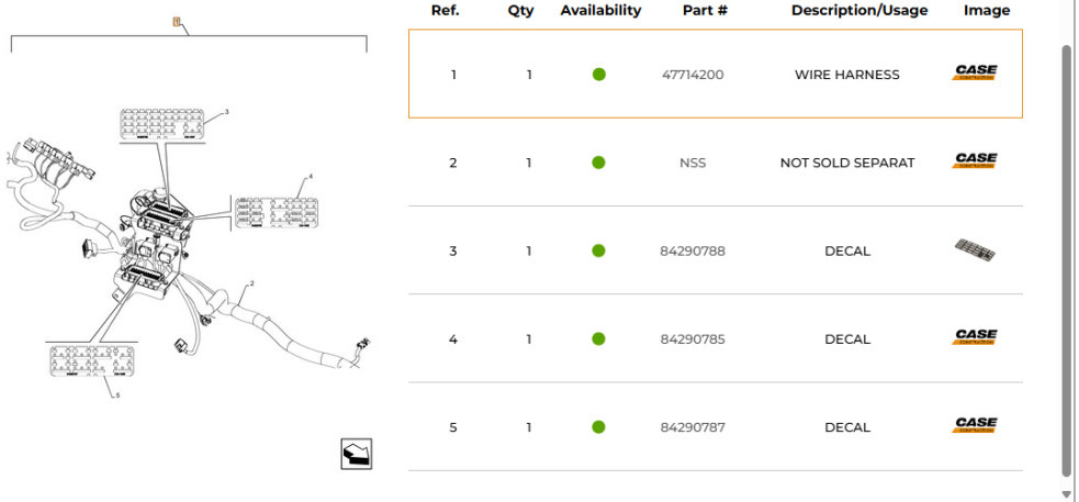Case 47714200 - Cables/ Wire harness de Máquina de construção: foto 3 Case 47714200 - Cables/ Wire harness de Máquina de construção: foto 3