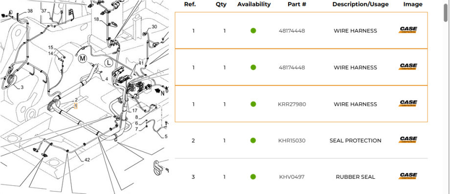 Case KRR27980 - krr27980 - Cables/ Wire harness de Máquina de construção: foto 1 Case KRR27980 - krr27980 - Cables/ Wire harness de Máquina de construção: foto 1