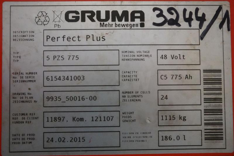 GRUMA 48 Volt 5 PzS 775 Ah - Bateria automotiva: foto 5 GRUMA 48 Volt 5 PzS 775 Ah - Bateria automotiva: foto 5
