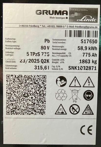 GRUMA 80 Volt 5 PzS 725 Ah - Bateria automotiva: foto 5 GRUMA 80 Volt 5 PzS 725 Ah - Bateria automotiva: foto 5