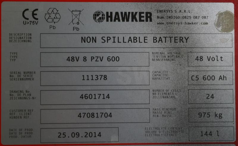 HAWKER 48 Volt 8 PzS 600 Ah - Bateria automotiva: foto 5 HAWKER 48 Volt 8 PzS 600 Ah - Bateria automotiva: foto 5