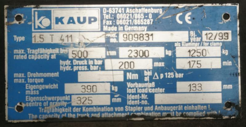 KAUP 1,5T411 - Garfos de Equipamento de movimentação: foto 5 KAUP 1,5T411 - Garfos de Equipamento de movimentação: foto 5