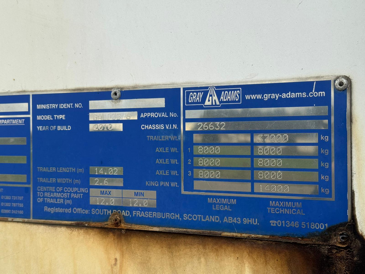 2012 Gray & Adams 13.6m Fridge Trailer – D11 - Semireboque frigorífico: foto 4 2012 Gray & Adams 13.6m Fridge Trailer – D11 - Semireboque frigorífico: foto 4