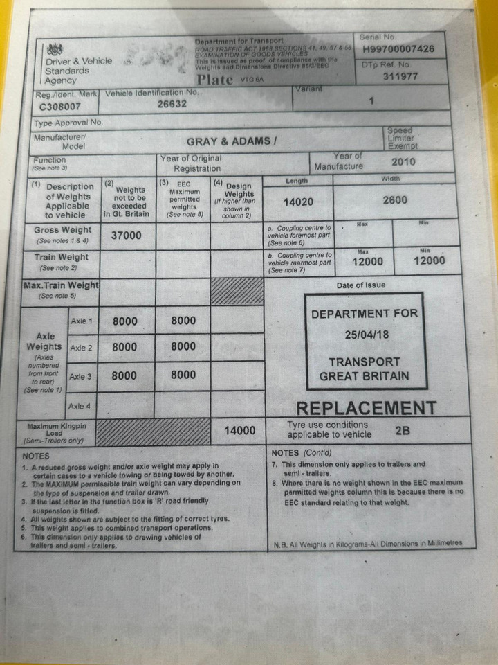 2012 Gray & Adams 13.6m Fridge Trailer – D11 - Semireboque frigorífico: foto 3 2012 Gray & Adams 13.6m Fridge Trailer – D11 - Semireboque frigorífico: foto 3