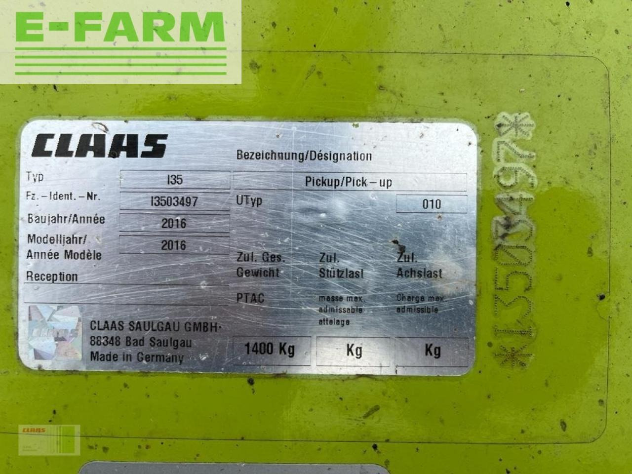 CLAAS pick up 300 - Acessórios para Colhedora de forragem: foto 2 CLAAS pick up 300 - Acessórios para Colhedora de forragem: foto 2