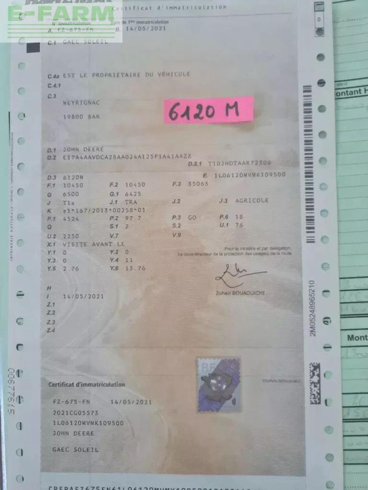 John Deere 6120 m autoquad - Trator: foto 5 John Deere 6120 m autoquad - Trator: foto 5