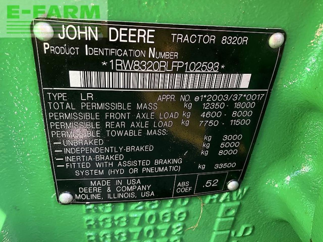 Trator John Deere 8320r *powr shift 16/5*: foto 34