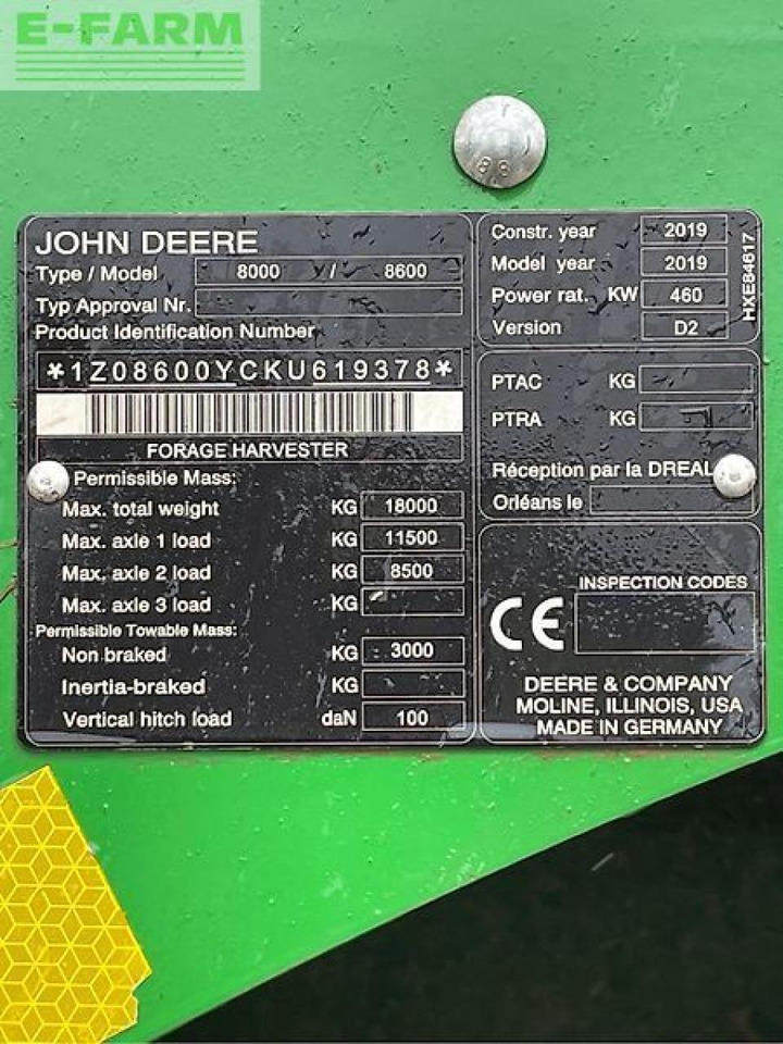 Picadora de forragem automotriz John Deere 8600: foto 6