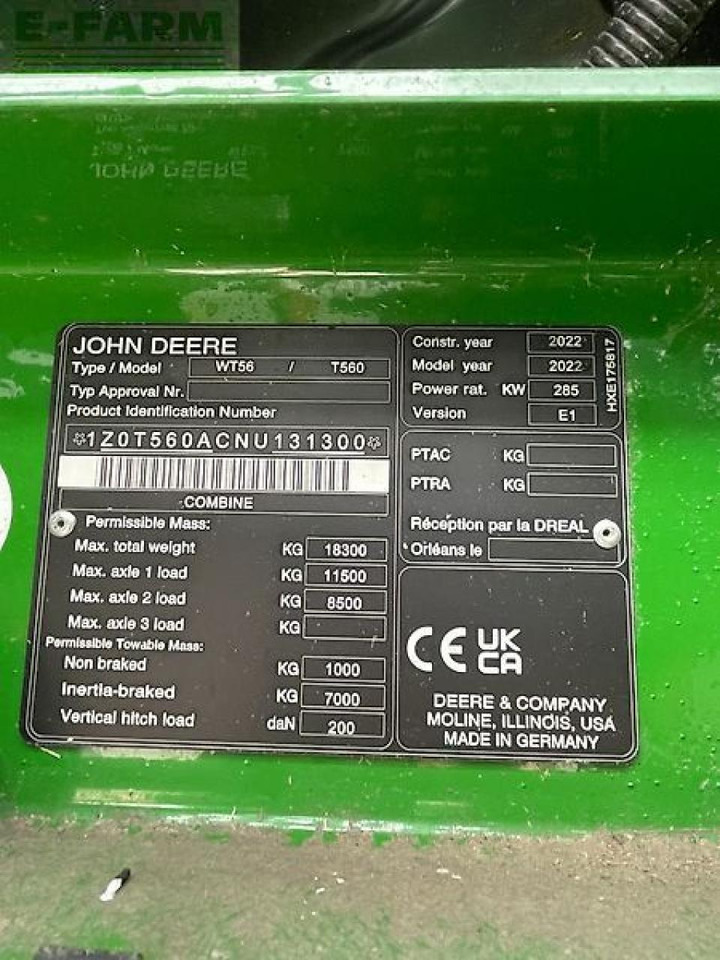 Ceifeira debulhadora John Deere t560: foto 25