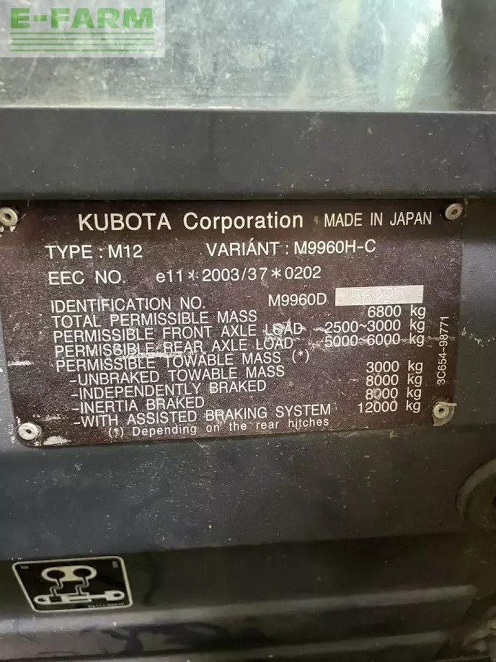 Kubota m9960 - Trator: foto 5 Kubota m9960 - Trator: foto 5