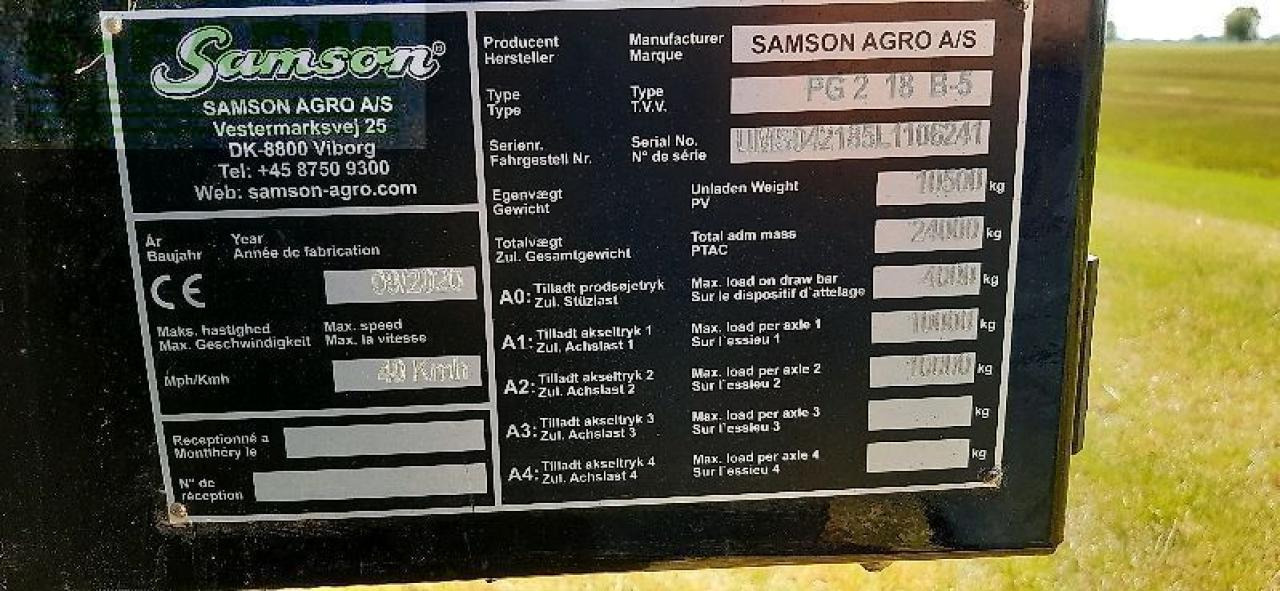 Equipamento de fertilização Samson pg ii 18 pte slurry master 8000: foto 6